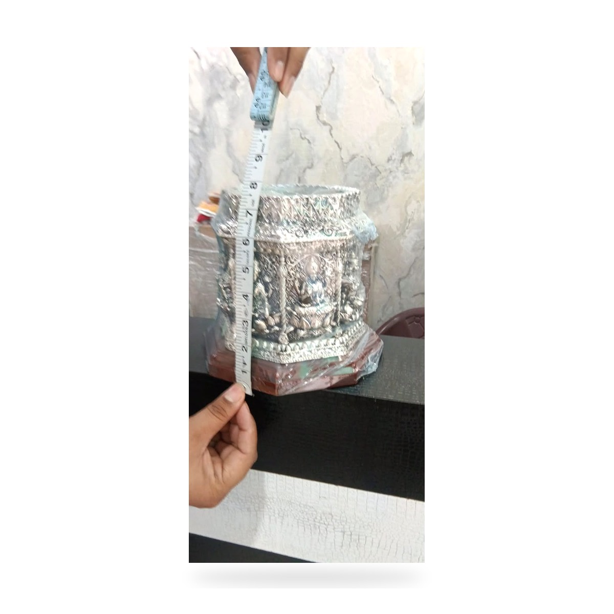 CRESTORA 999 Silver Plated Krishna Decorative Vase
