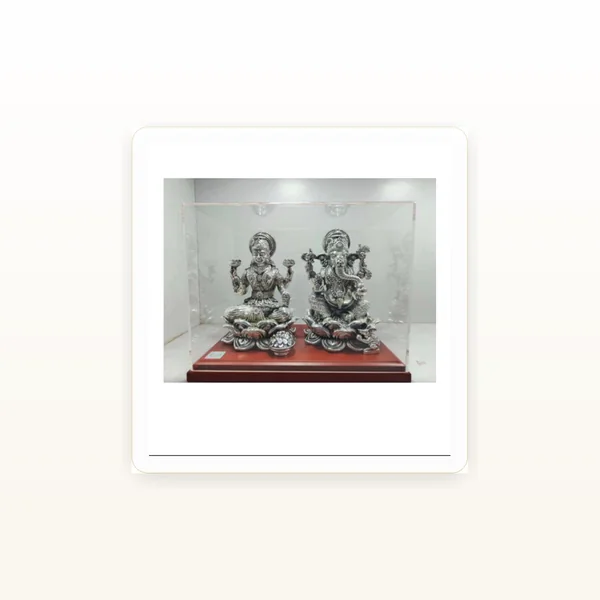 CRESTORA 999 Silver Plated Ganesh Laxmi Pooja Gift Set