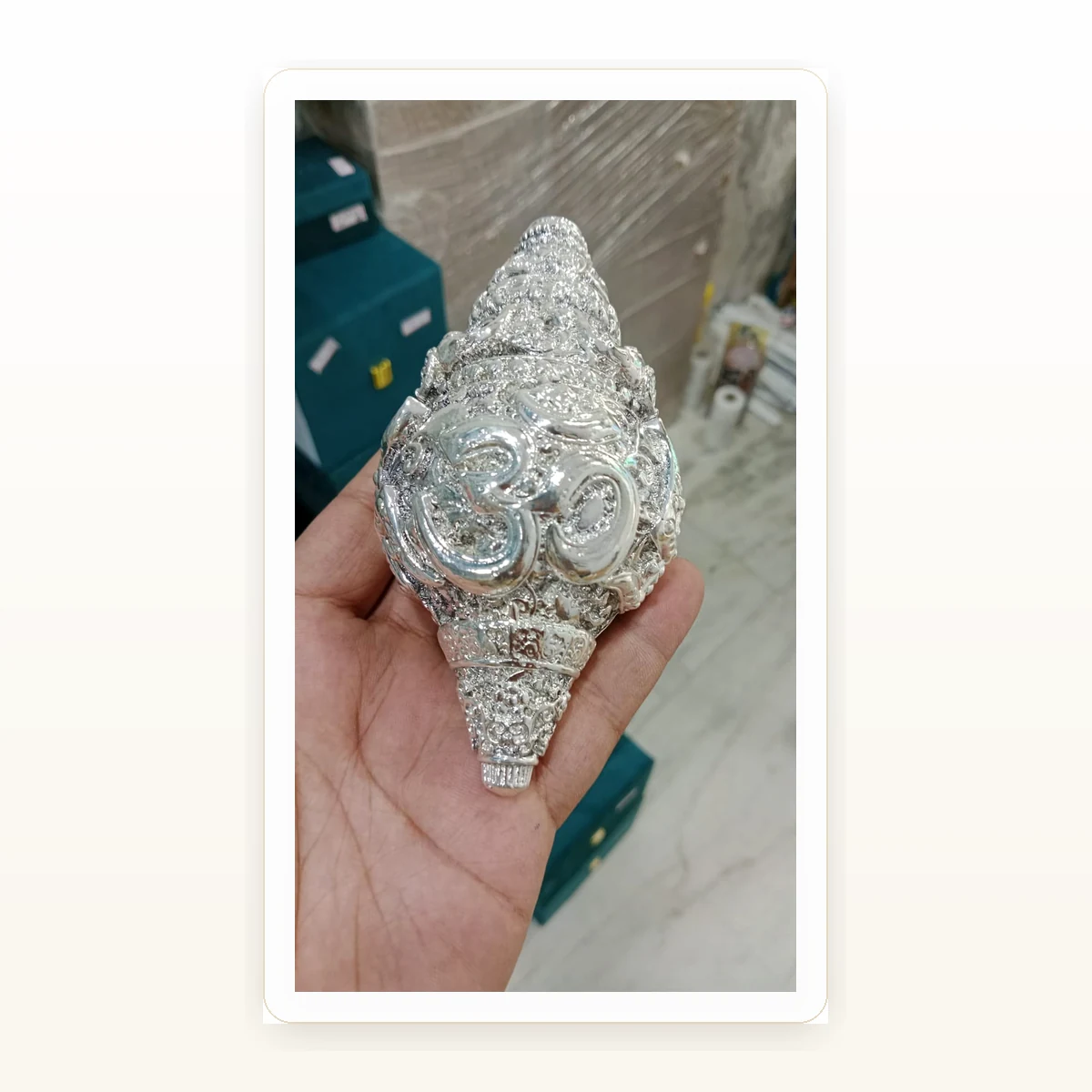 CRESTORA 999 Silver Plated Shankh Pooja Article