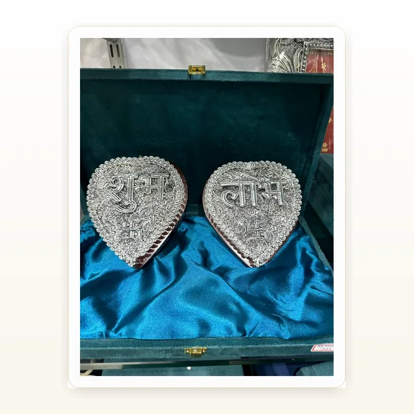 CRESTORA 999 Silver Plated Shubh Labh Premium Gift Set