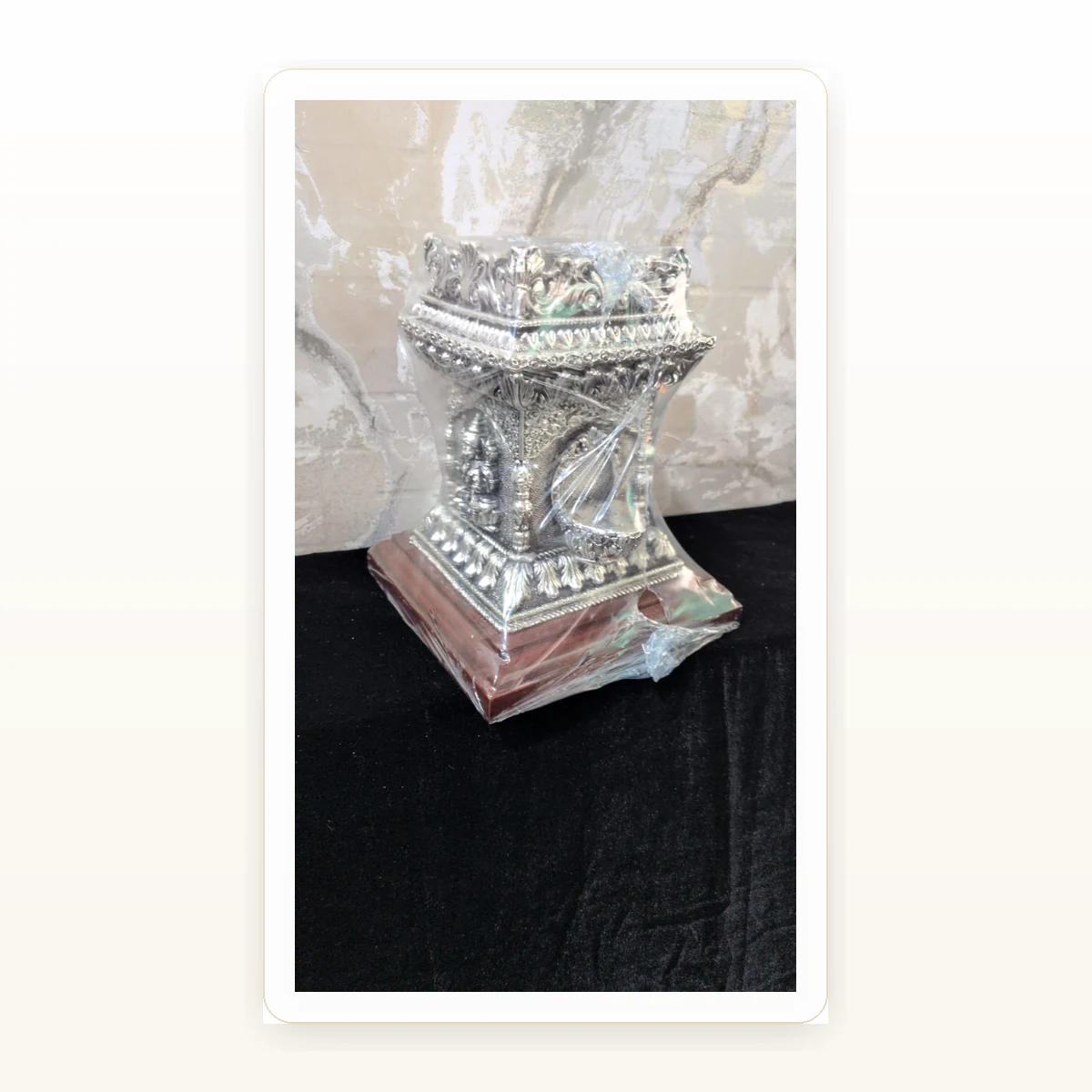 CRESTORA 999 Silver Plated Tulsi Gamla Decorative Article