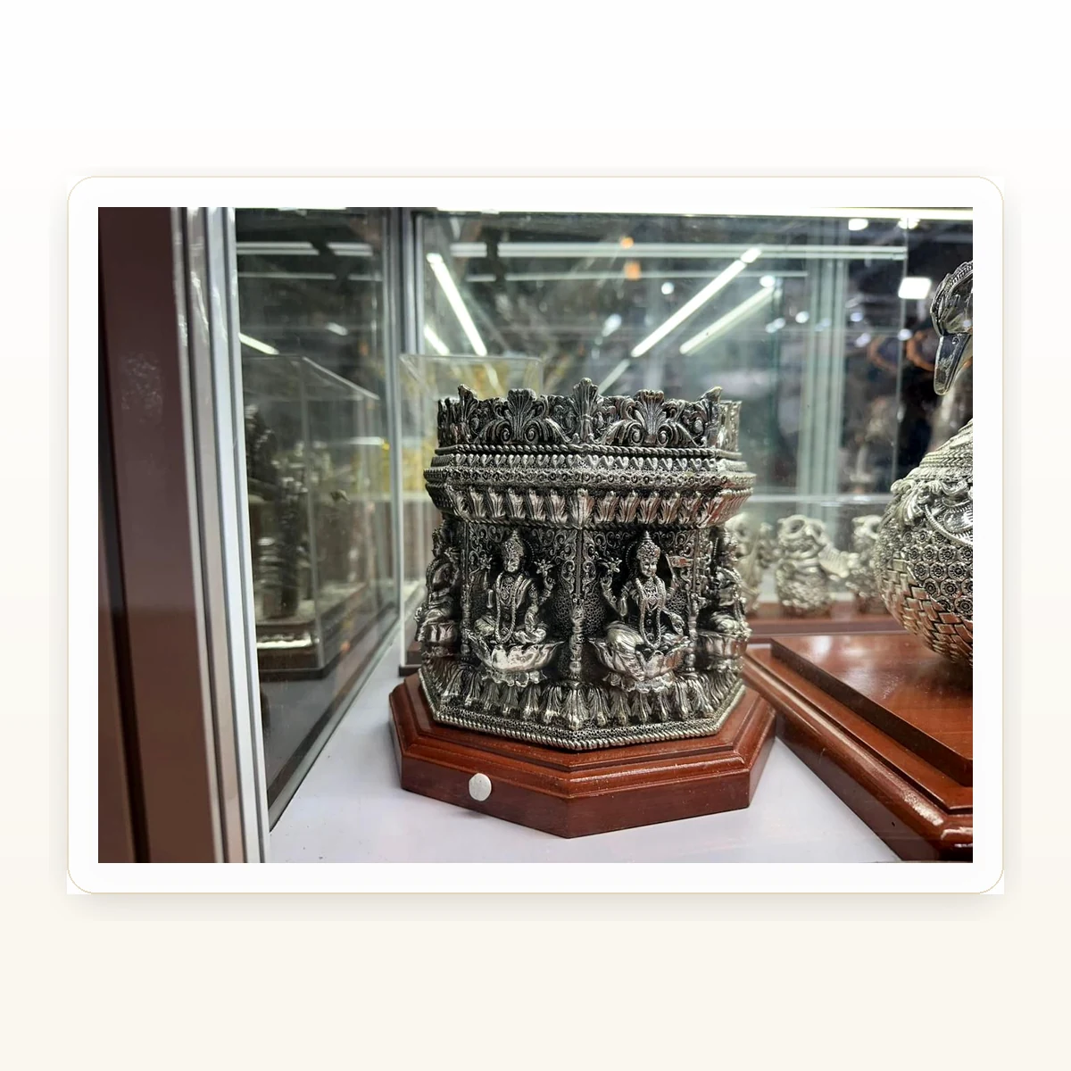 CRESTORA 999 Silver Plated Tulsi Gamla Pooja Article