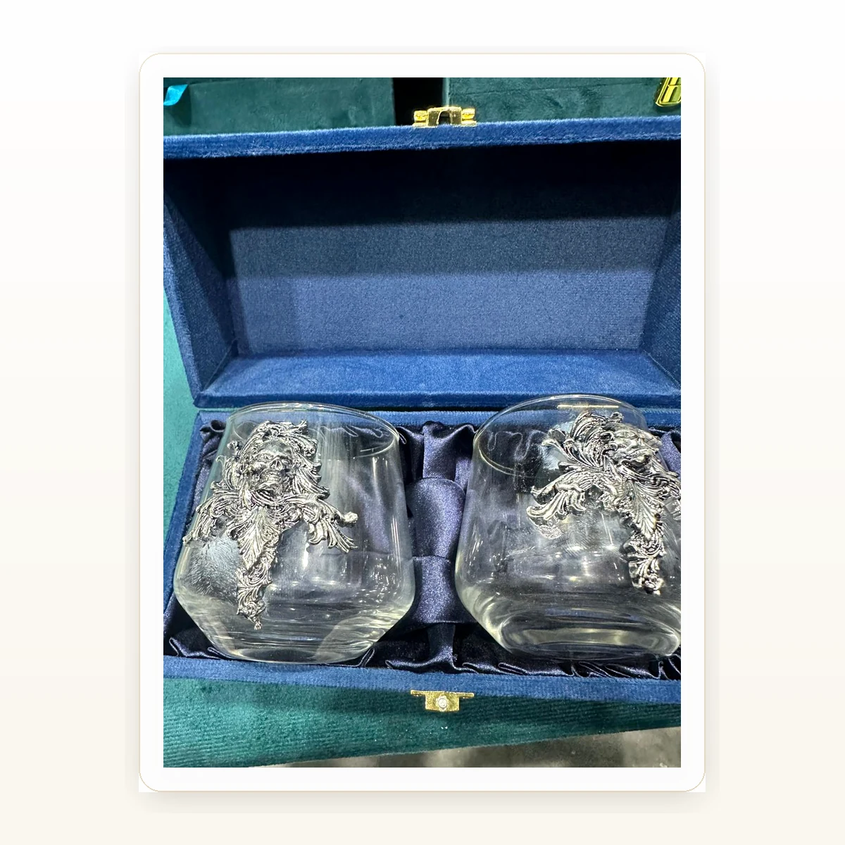 CRESTORA 999 Silver Plated Premium Glass Set with Gift Box