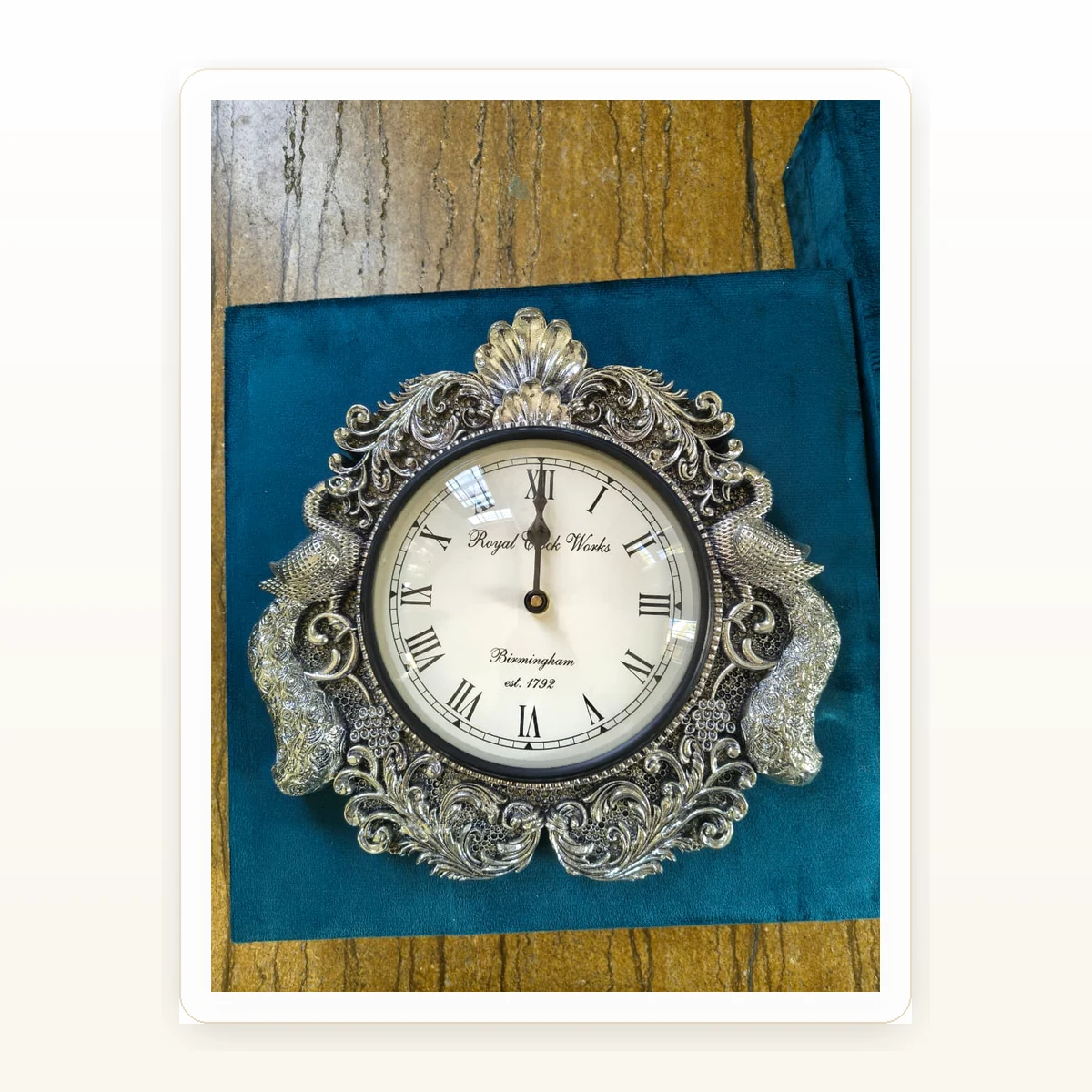 CRESTORA 999 Silver Plated Elegant Decorative Clock